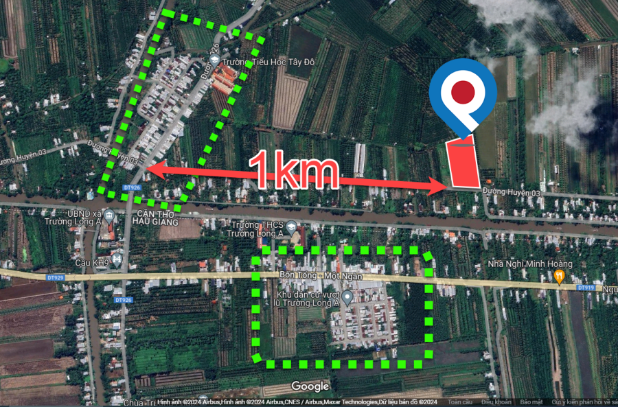 Bán 10 công đất mặt tiền lộ Vàm Bi - Phong Điền - Cần Thơ